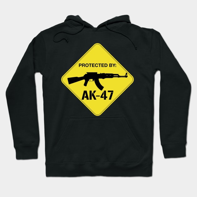 Protected by AK-47 Hoodie by  The best hard hat stickers 